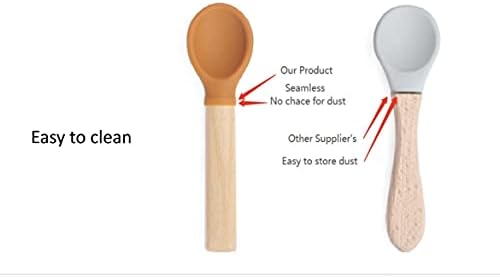 BeechWood Handles Silicone to Wood Transition Safe for Toddlers
