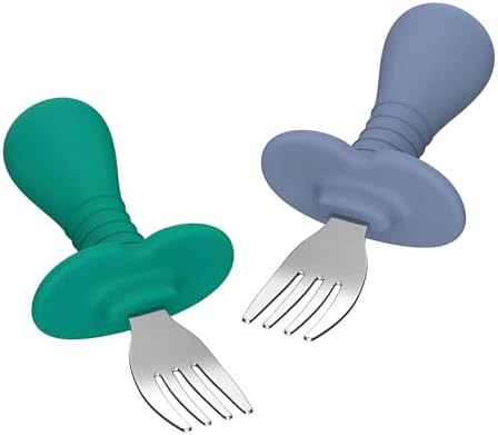 SFCCMM Toddler Baby Forks with Silicone Handle and Stainless Steel