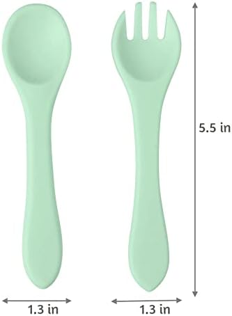 PandaEar Silicone Baby Spoon and Fork Set