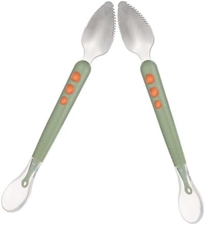 2-Piece Silicone Fruit Puree Scrape with Soft Handle for Babies