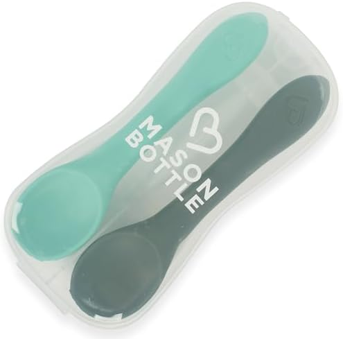 Mason BottleAwesome Silicone Baby Spoons with Case for 6 Months