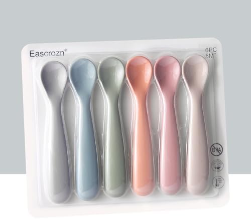 6 Pack Silicone Baby Spoons for Self Feeding 6 Months