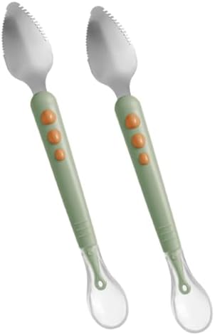 Double-Ended Silicone Spoons for Safe Feeding - Ergonomic Design Gently Scrub Feeds
