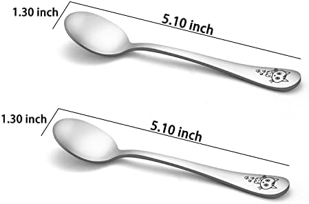 TeamFar Toddler Spoons Set with Animal Shapes Non-Toxic dishwasher safe