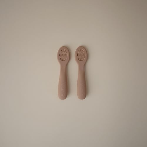 Mushie Silicone First Feeding Baby Spoons 2 Pack