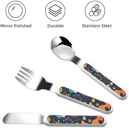 Cute Animal Fox Flower Print Stainless Steel Flatware Set