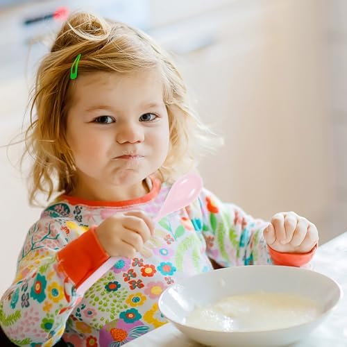 Ergonomic Long Handle Baby Spoons for Kids and Adults