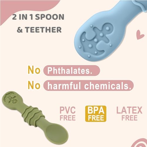 4-Pack Lollipop Pink Sil Baby Spoons Qkie