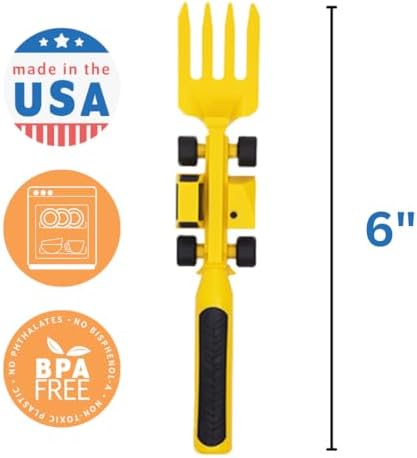 Constructive Eating - Toddler Construction Utensils for Kids - USA Made Flatware Set