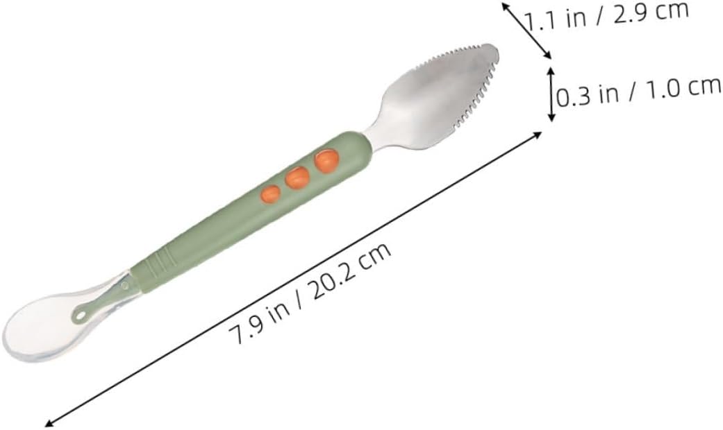 2-Piece Silicone Fruit Puree Scrape with Soft Handle for Babies
