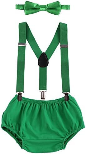 IBTOM CASTLE Baby Boys Cake Smash Y-back Bow Tie Suspenders Set