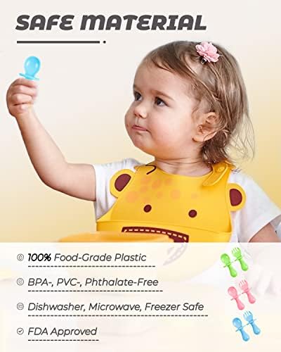 DF Dualferv 6-Piece Baby Spoons and Forks for Baby Feeding
