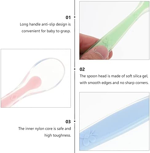 3-Piece Silicone Baby Spoon Set for Feeding