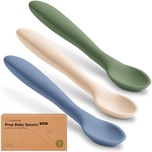 KeaBabies Silicone Baby Spoons 3-Pack