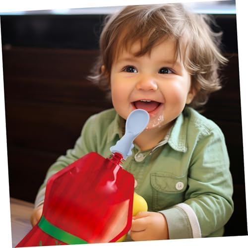 4pc SKISUNO Silicone Food Pouch Spoons Set for Feeding