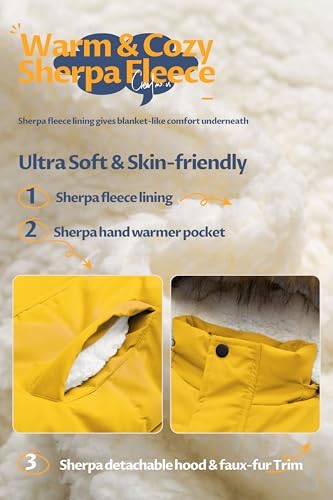 CreateMO US Boys Sherpa Parka
