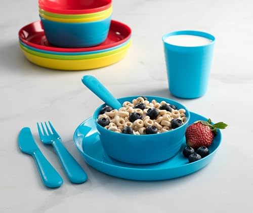 Perfect for Kids Dinner - BPA-Free Plastic Dinnerware Set for toddlers