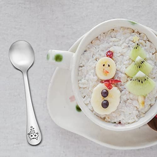 TeamFar Toddler Spoons Set with Animal Shapes Non-Toxic dishwasher safe