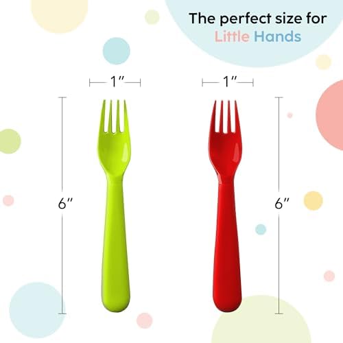 Plastic Kids Forks Set - Durable Safe and Reusable for Toddlers