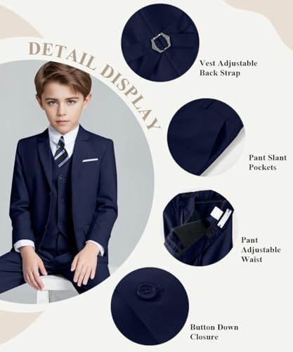 Visaccy Boys Slim Fit Suits - 5-in-1 onClose