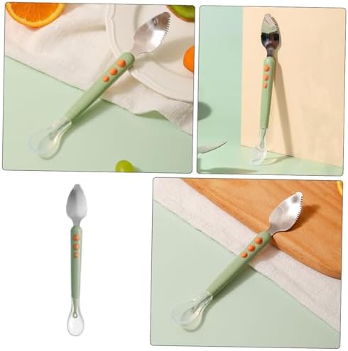 2-Piece Silicone Fruit Puree Scrape with Soft Handle for Babies