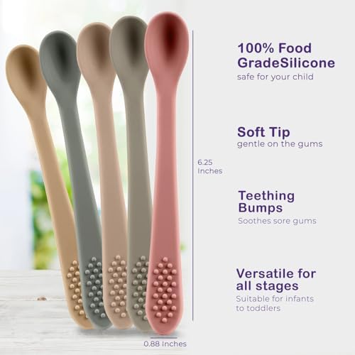 Adapt BPA-Free Silicone Baby Spoons Soft Gentle Safe for Gums