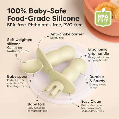 KeaBabies Self-Feeding Silicone Baby Set