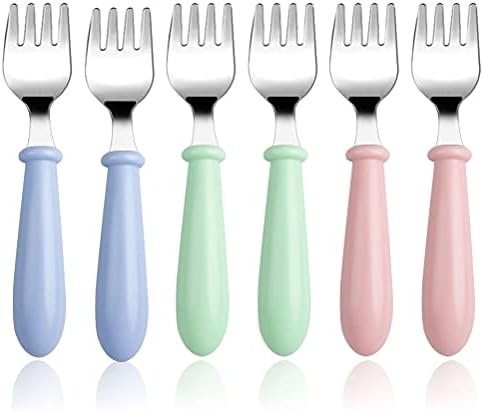 Pimoys6-Piece Toddler Forks BPA-free Safe Durable for Self-Feeding