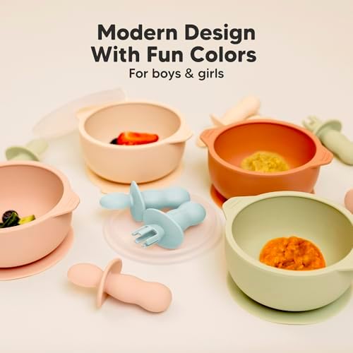 KeaBabies Self-Feeding Silicone Baby Set