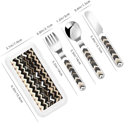 Stainless Steel Zigzag Flatware Set with Travel Case