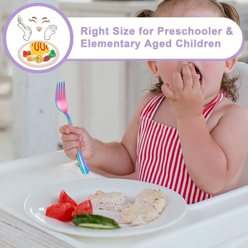 E-far 10-Piece Rainbow Toddler Utensils Set