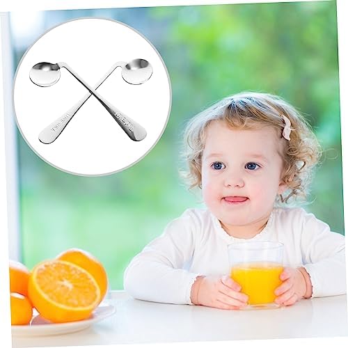 Easilock 2Pcs Curved Elder Eating Spoons