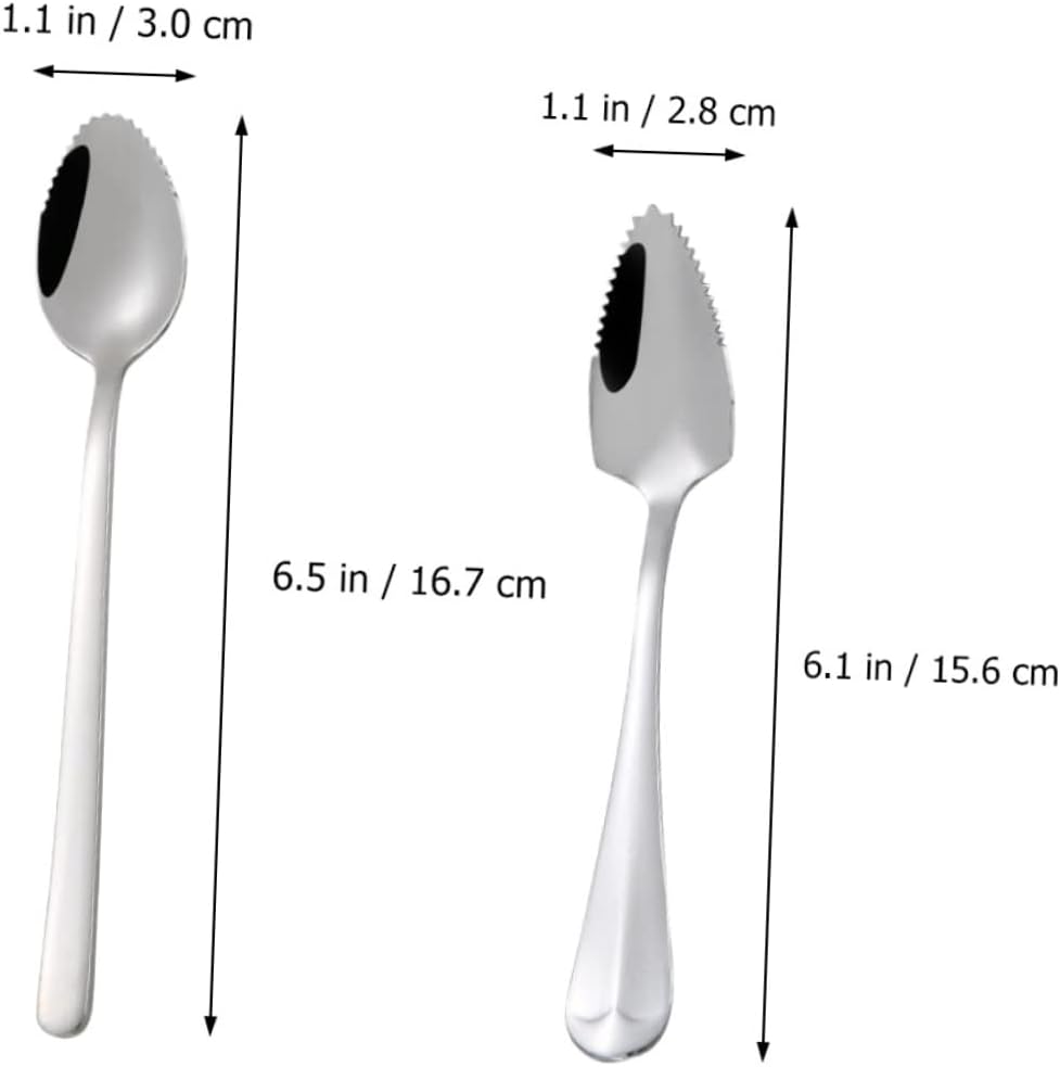 Stylish Stainless Steel Infants Fruit Spoon Set with Serrated Edges