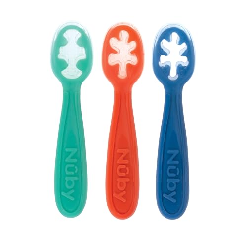 Nuby Babys First Feeding Set for 6 Months - 3-Piece Spoons