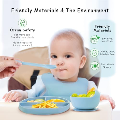 MBQMBSS Baby Silicone Feeding Set
