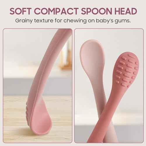 Adjustable Silicone Baby Spoons with Suction Cup Design