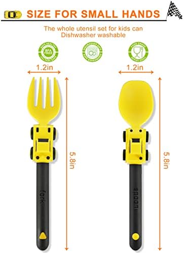 Construction Toddler Utensils - yellow