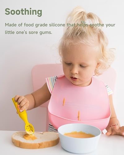 HEOMOONE 4 Pack Baby Spoons for 6 Months and Up