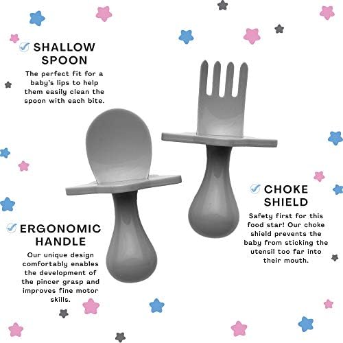 ElliNooli Toddler Utensils Set for Self-Feeding Safe Ergonomic
