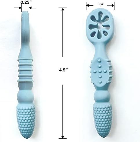 Babys First Spoon Self-Feeding Spoon Toddler Utensil BPA-Free Silicone 4-Pack