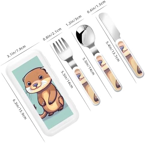 Cartoon Cute Otters Travel Utensils Set