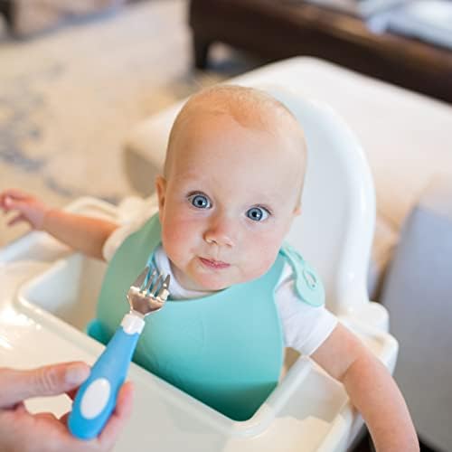 Dr Browns Soft-Grip Spoon and Fork Set Blue White 2-pack