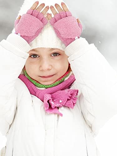 6-Pair Kids Fingerless Gloves Winter Gloves