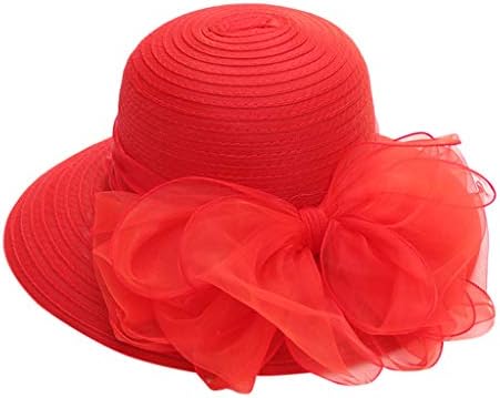 UANGKOU Mens BeachHat ChurchHat for Women--WideBrimSunFascinator for TeaPartyBridalWedding
