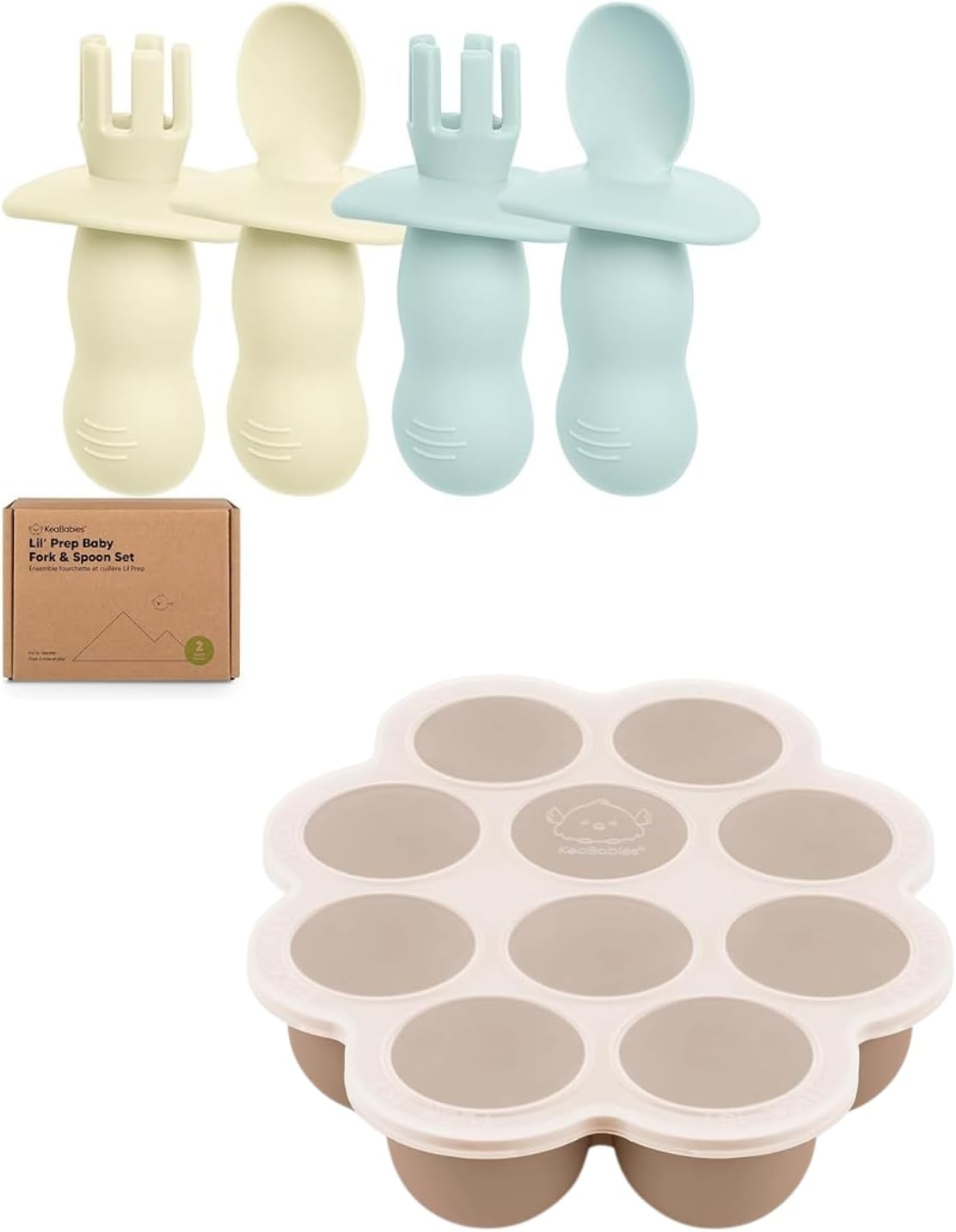 4-Pack Silicone Baby Spoons Forks Set for Self-Feeding