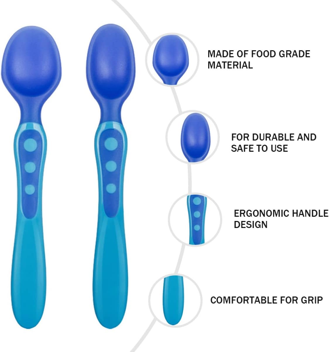 Toddmommy Toddler Spoons Set 4PC Heat Sensing for Baby