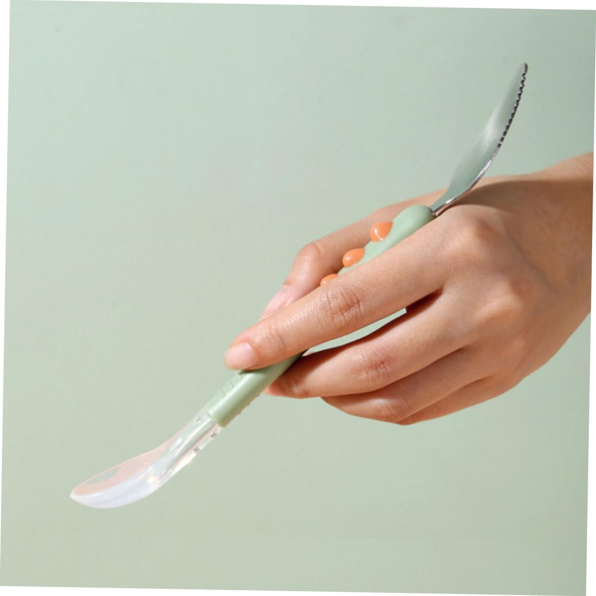 2-Piece Silicone Fruit Puree Scrape with Soft Handle for Babies