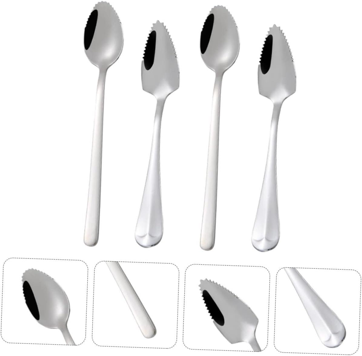 Stainless Steel Fruit Scraping Training Spoons for Babies