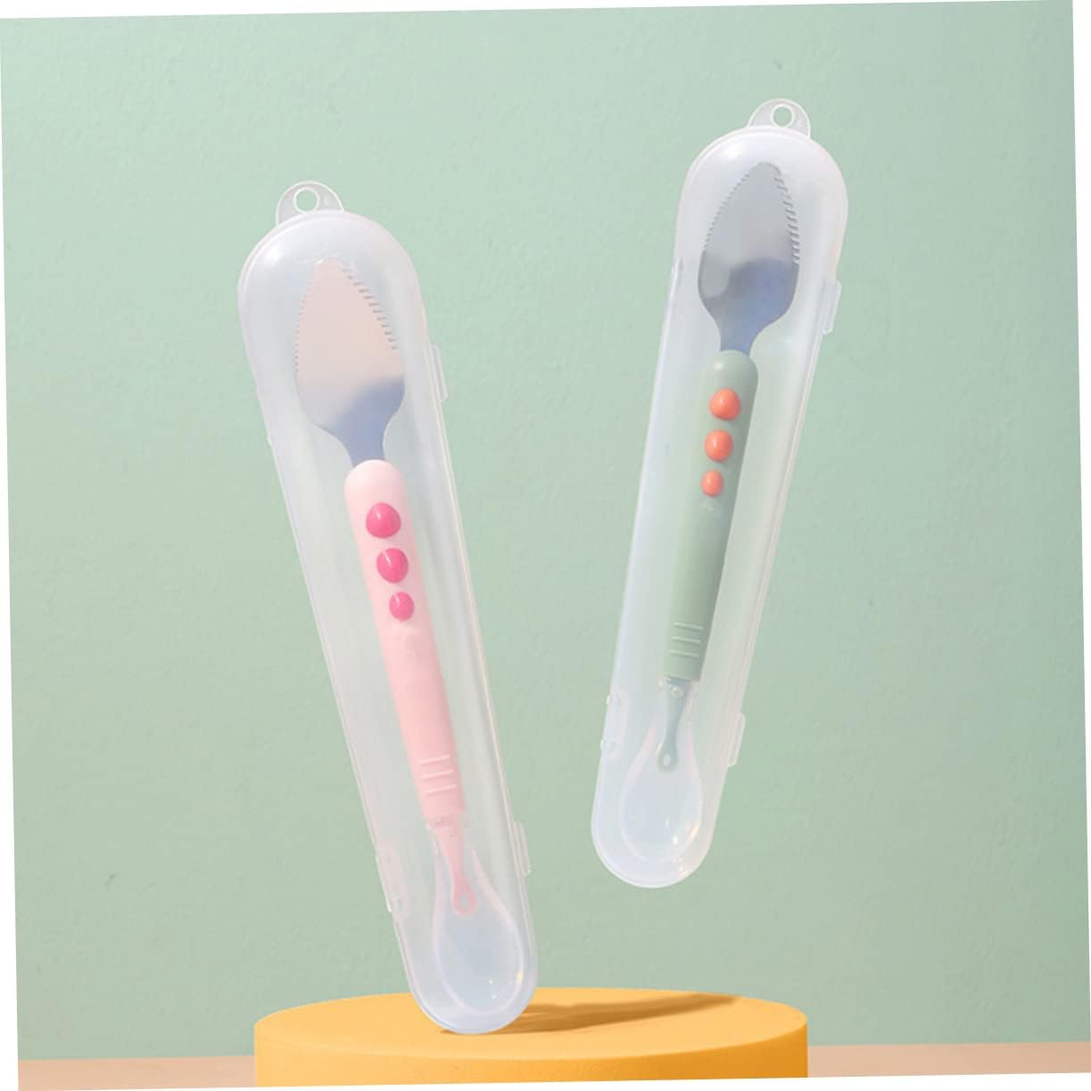HD Double Head Feeding Spoon Soft-Tip Fruit scraper for babies