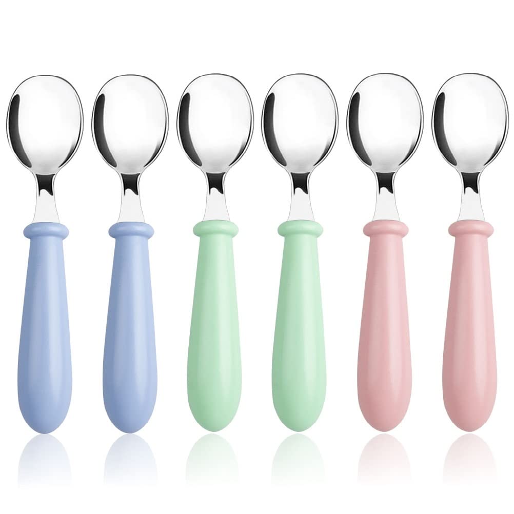 Pimoys 6 Pieces Toddler Spoons Safe and Durable